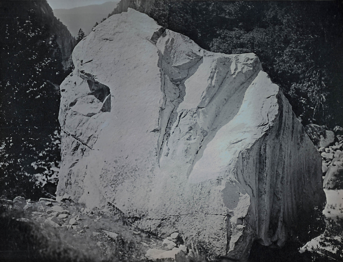 Binh Danh - Rock on Merced River, Yosemite, CA, June 7, 2012 #2, 2012, daguerreotype (in camera exposure), 6.5 by 8.5 inch plate, 10.75 by 12.5 inches framed