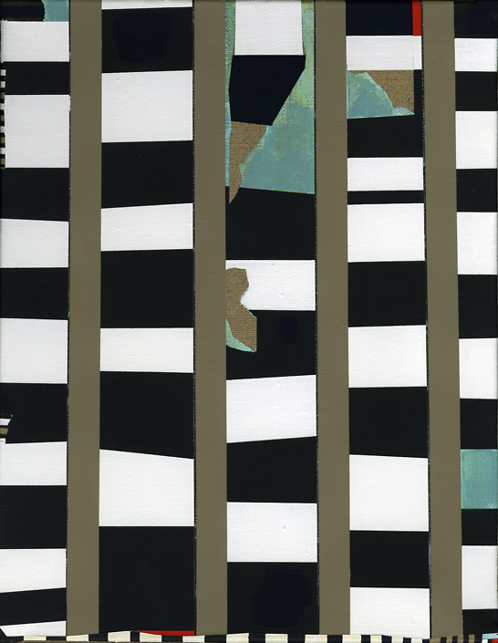 Carrie Marill - Striped Shack, 2013, acrylic on linen, 14 by 11 inches