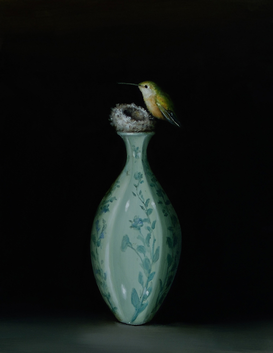 David Kroll - Hummingbird (SOLD), 2017, oil on panel,, 11 by 14 inches