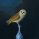David Kroll - Nocturne (Owl), 2022, oil on panel, 20” x 16”