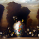 David Kroll - Vase, Nest and Flowering Vine, 2005, oil on linen, 48 x 58 inches