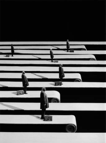 Gilbert Garcin - 254 -Le plus court chemin (The shortest path), 2004, gelatin silver print, 12 by 8 inches, 16 by 12 inches, or 24 x 20 inches