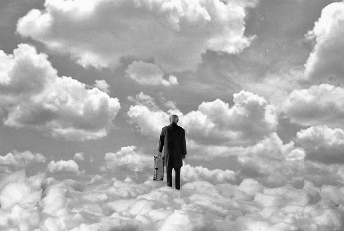 Gilbert Garcin - 437 - Le charme de l'au-dela (The charm of the next world), 2012, gelatin silver print,8 by 12 inches, 12 by 16 inches, or 20 by 24 inches