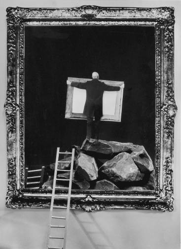 Gilbert Garcin - 46 - Le parvenu (The upstart), 1996, gelatin silver print, 12 by 8 inches, 16 by 12 inches, or 24 by 20 inches