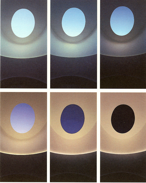 James Turrell - Knight Rise, changing light sequence into sunset, 2001, Scottsdale Museum of Contemporary Art, Scottsdale, Arizona
