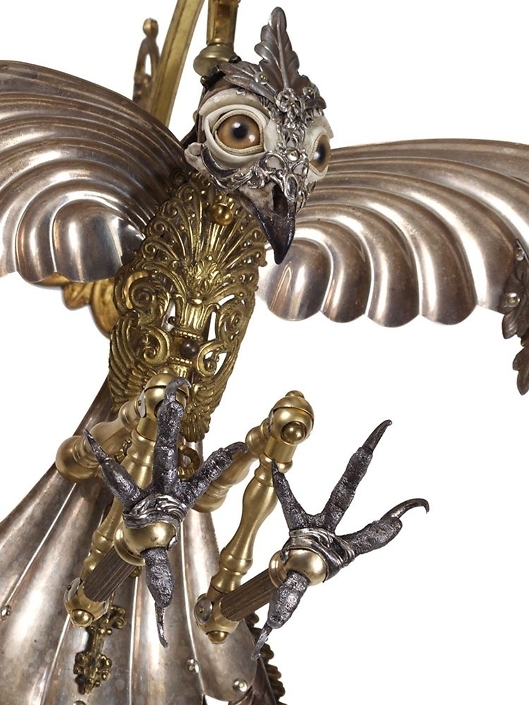 Jessica Joslin - Garbo (detail), 2017, antique hardware and findings, brass, silver, steel, cast plastic, cast pewter, glove leather, glass eyes, 18 by 20 by 12 inches