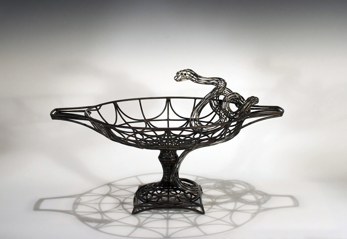 Kim Cridler - Field Study #17 (SOLD), 2012, steel, silver, onyx, bronze, 13 by 21 by 15 inches