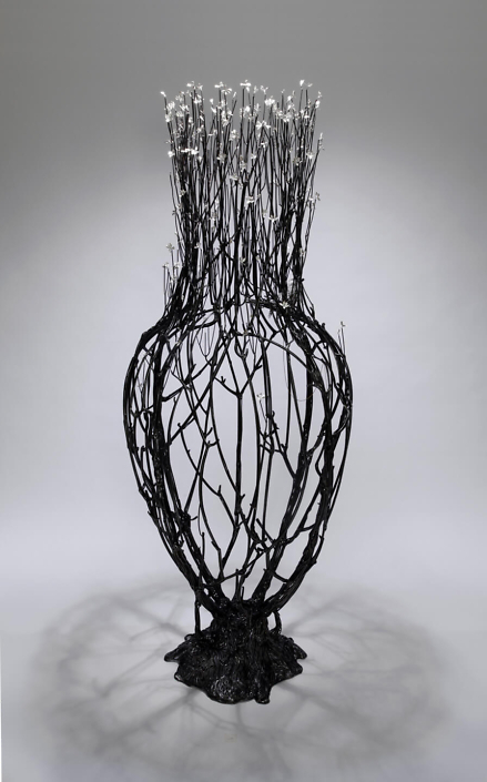 Kim Cridler - Field Study 20: Thicket (SOLD), 2013, steel, bronze, silver, hematite, 78 by 32 by 32 inches