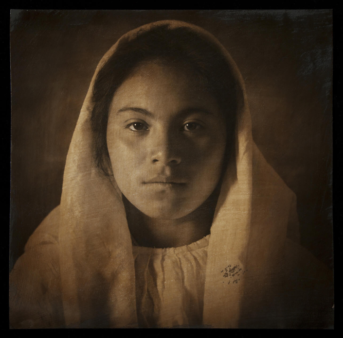 Luis González Palma - First Communion, 2011, hand-painted photograph on Hahnemuhle watercolor paper, 20 by 20 inches, edition of 7