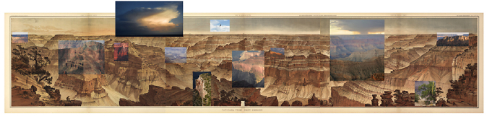 Mark Klett with Byron Wolfe - Panorama from Point Sublime after William Holmes (1882-2007), 2007, pigment inkjet print, 24 by 93 inches