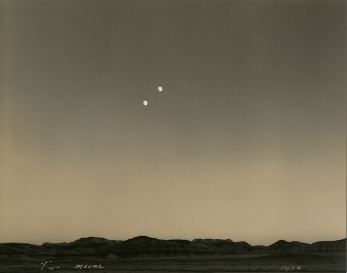 Mark Klett - Two Moons, 2006, toned gelatin silver print, 7.5 by 9 inches