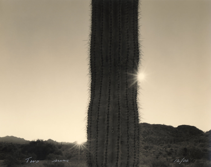 Mark Klett - Two Suns, 2006, toned gelatin silver print, 7.5 by 9 inches
