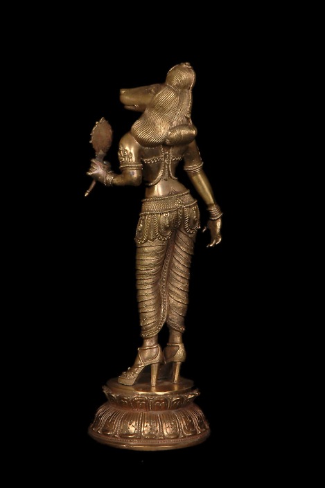 Siri Devi Khandavilli - Darpana Sundari (detail), 2012, cast bronze, 12 by 5 by 5 inches