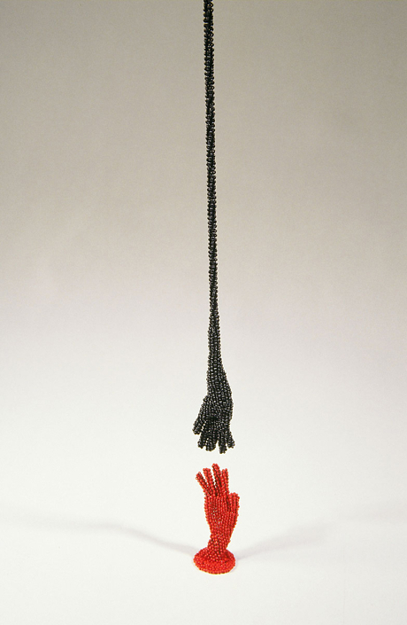 Sonya Clark - Touch (detail), 2002, glass beads, 108 by 1.5 by 1.5 inches