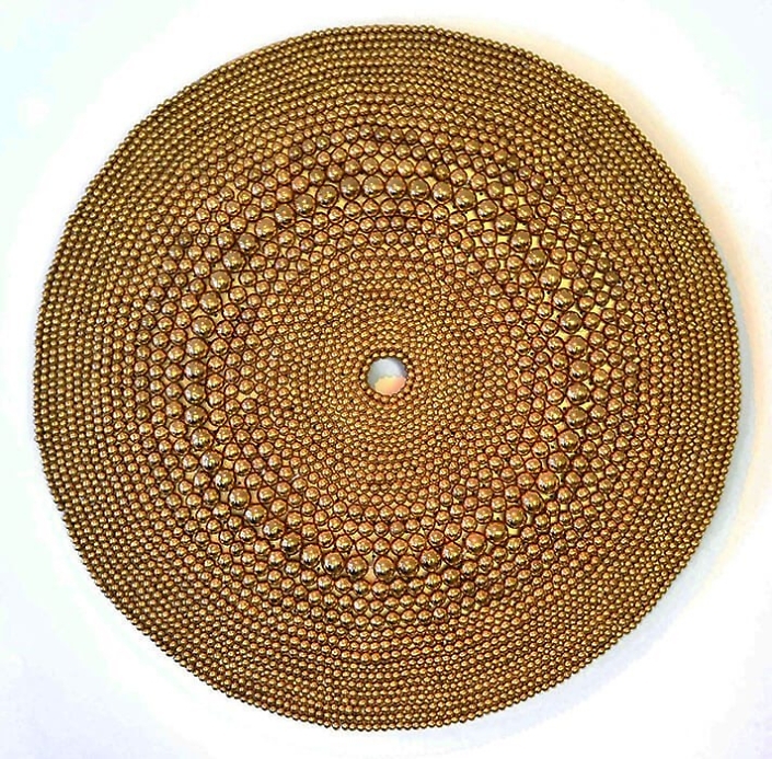 Xawery Wolski - Circulo Dorado II (Gold Circle) (SOLD), 2013, terracotta, gold glaze, 35.5 inches diameter