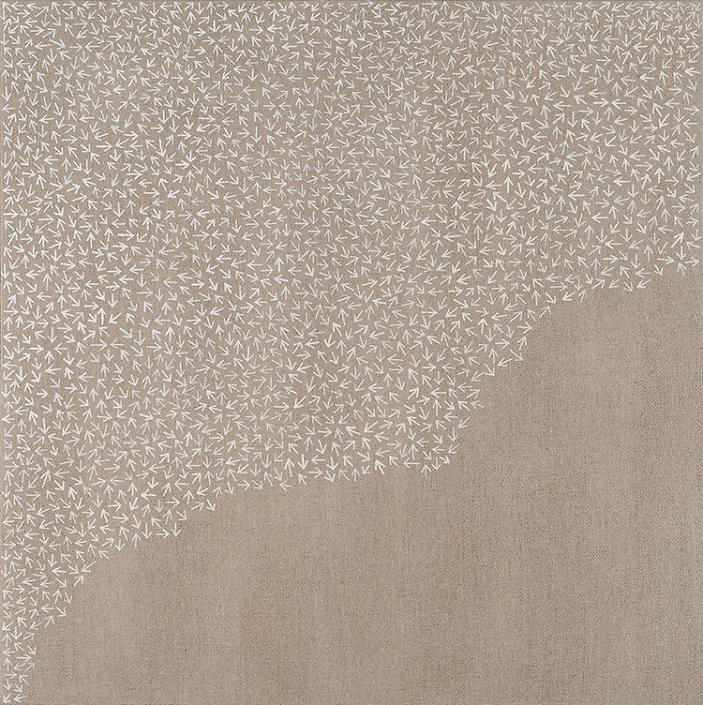 Carrie Marill - Meditation Altar (detail), 2017, egg tempera on linen, 21.25 by 21.25 by 7 inches framed