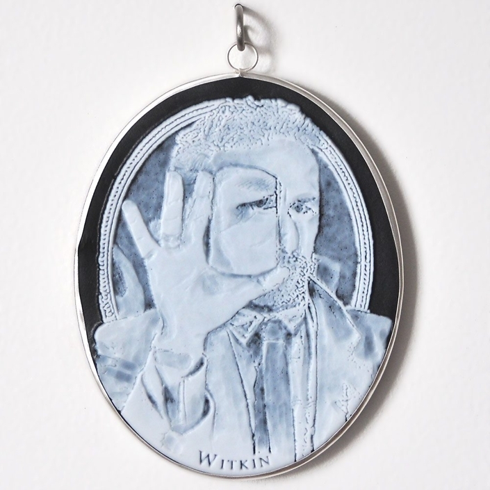 Charlotte Potter - Cameographic - Joel-Peter Witkin, 2017, hand engraved glass, silver, tin, stainless steel, 5 by 4 inches