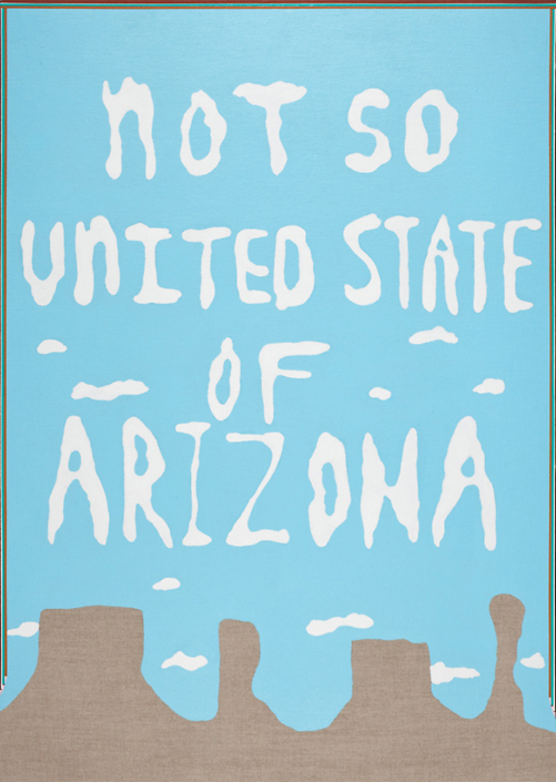 Carrie Marill - Not So United State of Arizona, 2012, acrylic on linen, 44 x 31 inches unframed / 45.25 x 32.25 inches framed