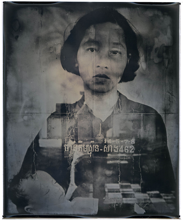 Binh Danh - Mother and Child, Tuol Sleng Genocide Museum, Cambodia, 2015, daguerreotype, 16 by 13.5 inches framed