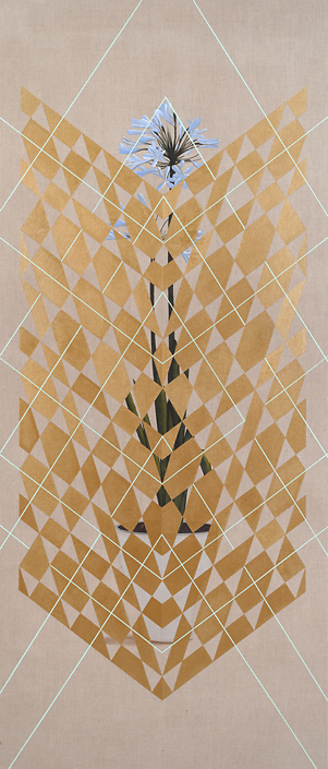 Carrie Marill - The Infrastructure of Beauty II (SOLD), 2020, acrylic on linen, 84 x 36 inches