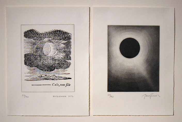 James Turrell - Penzance Eclipse, 1999, photogravure, aquatint, 2 prints, 10.5 by 8 inches each, edition of 40
