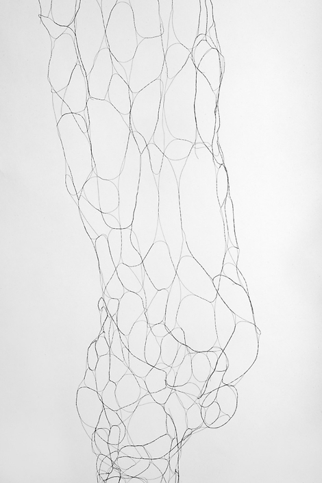 Julianne Swartz - Zero Weave (detail) (SOLD), 2019, enameled copper wire, 64 by 14 by 15 inches