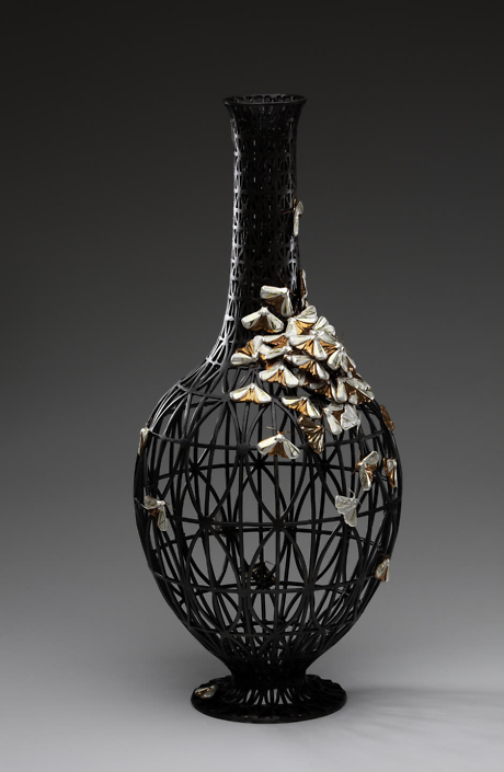 Kim Cridler - Field Study #2 (SOLD), 2010, steel, copper, silver, gold, 28 by 12.5 by 12.5 inches