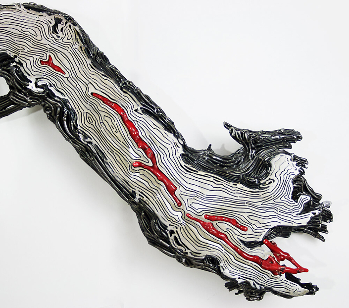 Kim Cridler - Limb (detail) (SOLD), 2016, steel, coral, copper, 109 by 28 by 10 inches