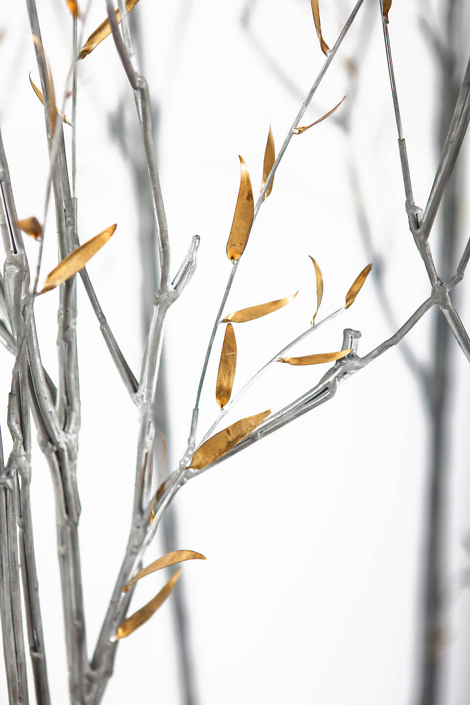 Kim Cridler - Field Study: Suckering Willow (detail) (SOLD), 2014, steel, bronze, paint, 80 by 32 by 32 inches