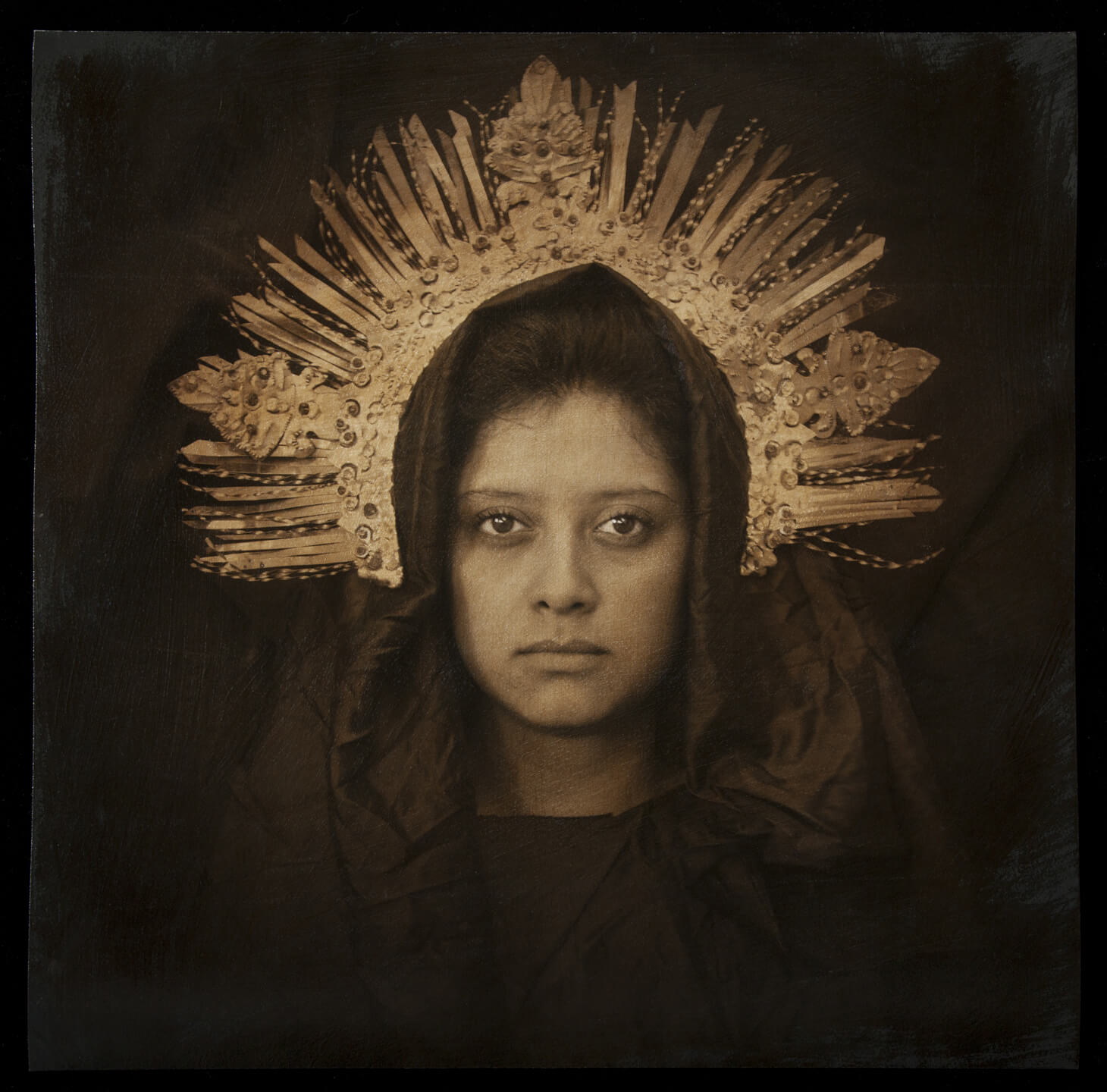 Luis González Palma - Virginal, 2011, hand-painted photograph on Hahnemuhle watercolor paper, 36" x 36", edition of 7