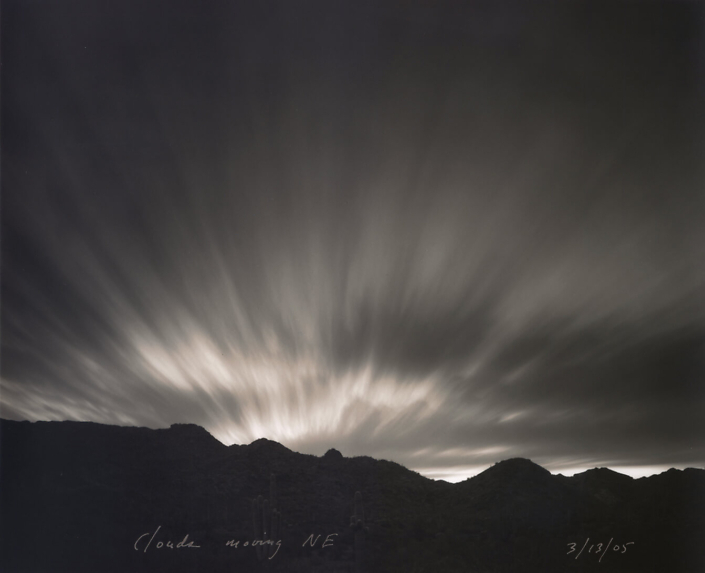 Mark Klett - Clouds Moving NE, 2005, toned gelatin silver print, 7.5 by 9 inches
