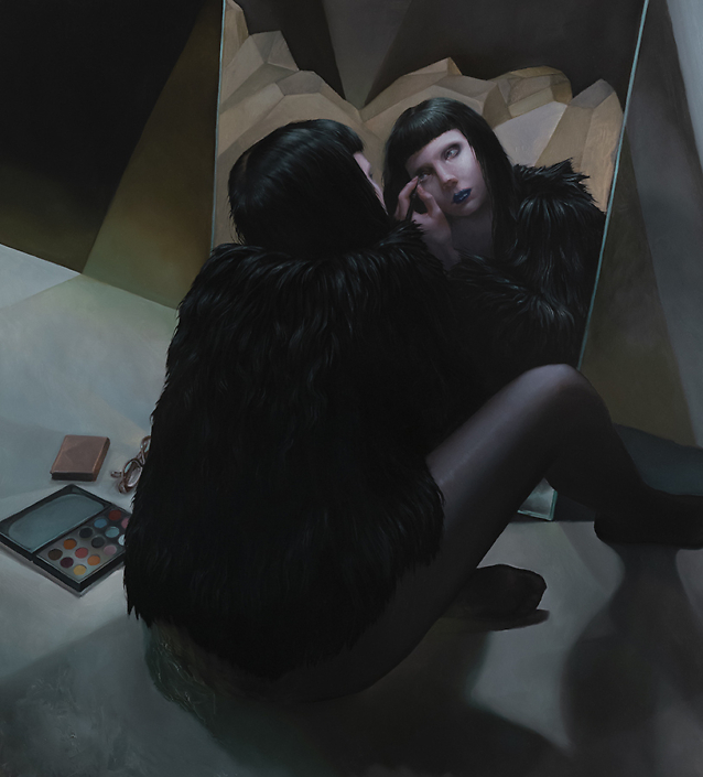 Rachel Bess - New Dimension, 2022, oil on panel, 18" x 15" unframed, 21.5" x 18.5" framed