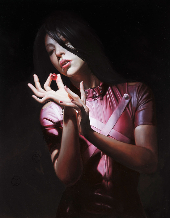 Rachel Bess - The Thief (SOLD), 2015, oil on panel, 14 by 11 inches