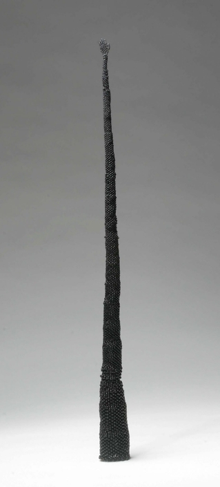Sonya Clark - Reach (SOLD), 2004, glass beads, 15.5 by 1.5 by 1.5 inches