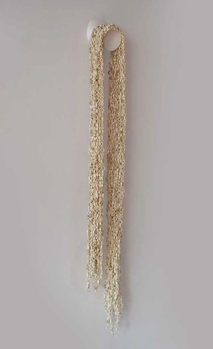 Xawery Wolski - Bone Shawl (SOLD), 2016, bones and nylon thread, 68 by 8 by 5 inches