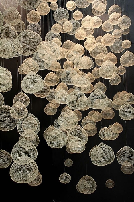 Xawery Wolski - Globos (Globes) (detail),n.d., woven wire, dimensions variable