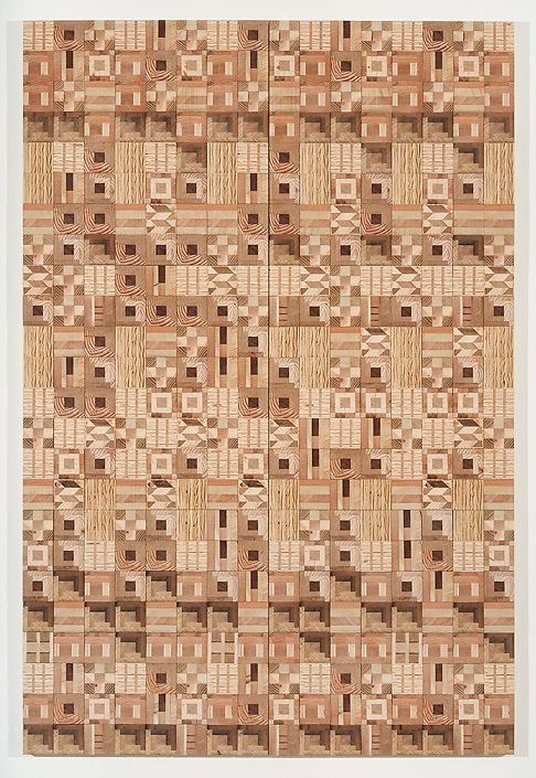 Ato Ribeiro - Home Coming (SOLD), 2017, repurposed wood, wood glue, 72 by 48 by 1.25 inches