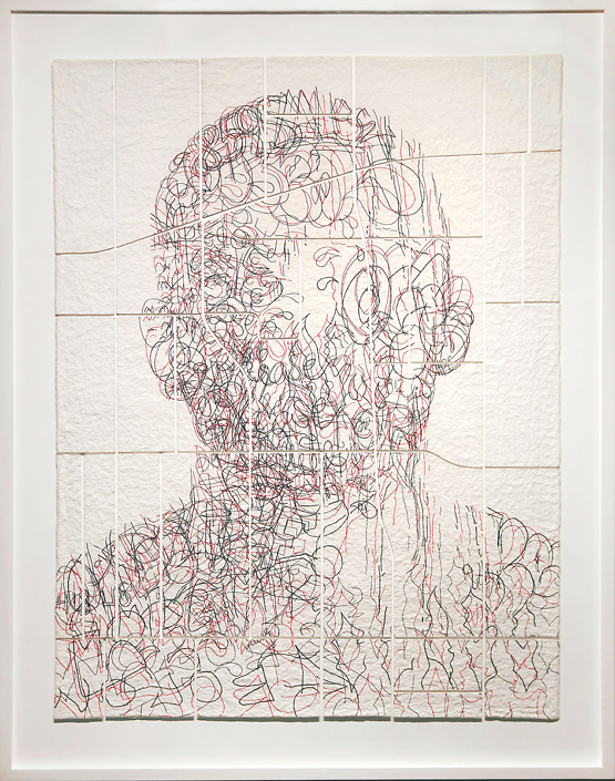 Ben Durham - Daniel (Graffiti Map), 2021, ink and graphite on cut handmade paper, 70 x 53.75 inches framed