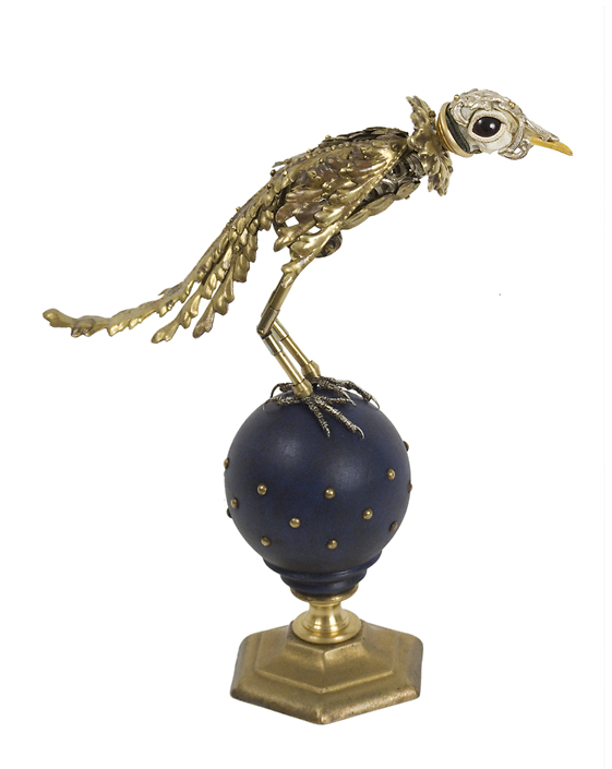 Jessica Joslin - Demeter, 2019, antique hardware and findings, brass, bone, painted wood, glove leather, glass eyes, 8.75 x 2.75 x 7 inches