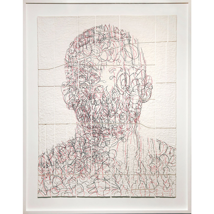 Ben Durham - Daniel (Graffiti Map) (SOLD), 2021, ink and graphite on cut handmade paper, 70 x 53.75 inches framed