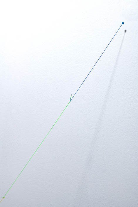 Julianne Swartz - Knotted Rainbow (detail), 2022, magnets, thread, plastic, 41" diagonally, edition of 3