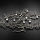 Timothy Horn - Gorgonia 12, nickel-plated bronze, mirrored blown glass, 51 by 132 by 7 inches