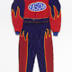 Sam Fresquez - I Wake Up In the Morning and Piss Excellence, 2022, glass seed beads, driving firesuit, 58" x 28"