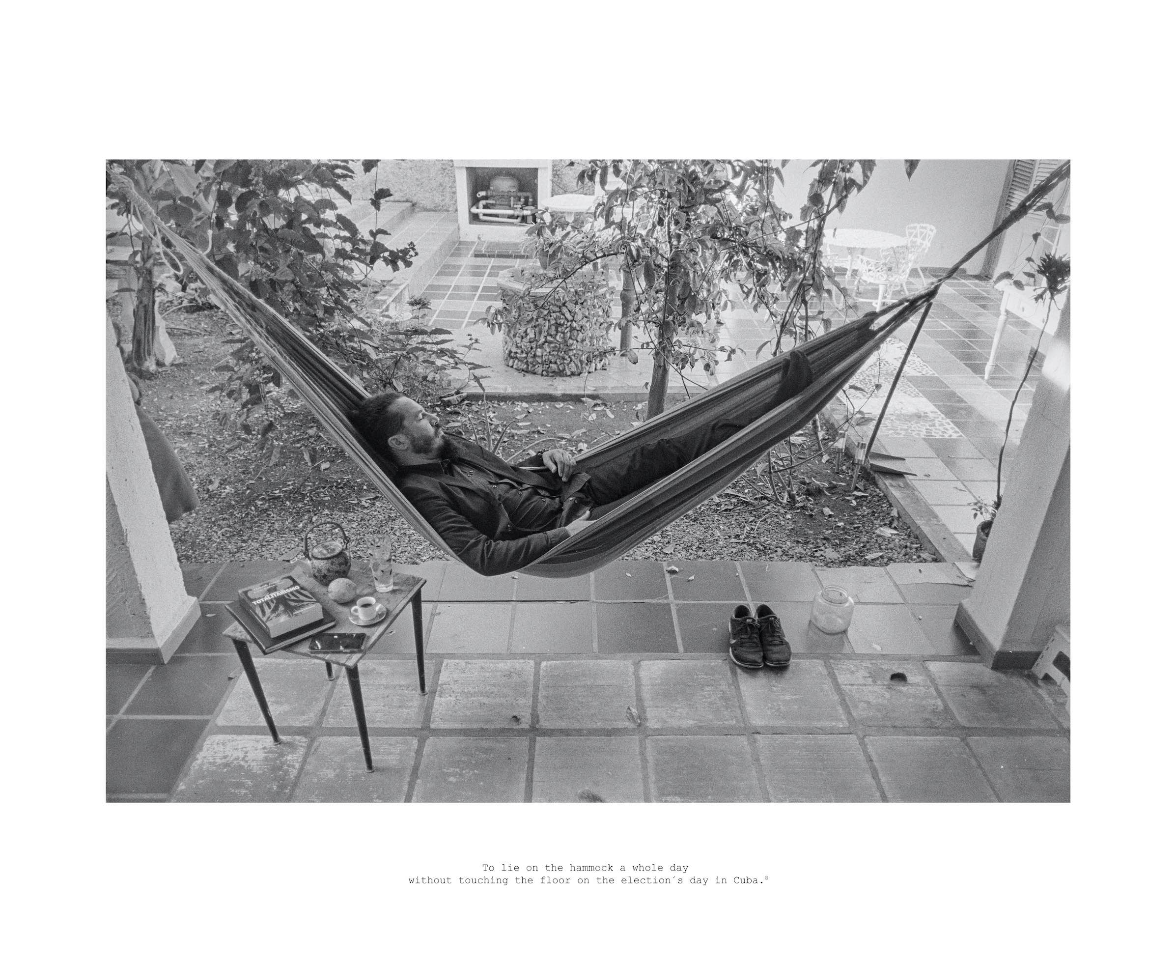 Reynier Leyva Novo - Blank Check - About how to empty the mind (To lie on the hammock a whole day without touching the floor on the election's day in Cuba), 2020, 35 mm photograph, archival print on Hahnemuhle photo rag Baryta paper, 18 x 22 inches unframed, edition of 3