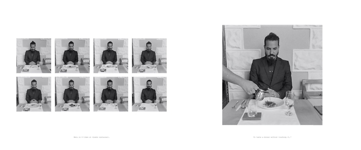 Reynier Leyva Novo - Blank Check - About how to empty the mind (Menu in 8 times at Grados restaurant. To taste a dinner without touching it), 2020, 35 mm photograph, archival print on Hahnemuhle photo rag Baryta paper, diptych: 2 @ 18 x 22 inches each unframed, edition of 3