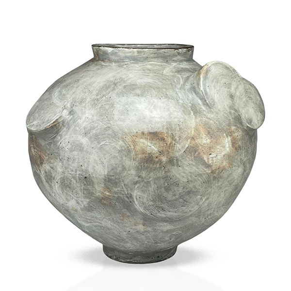 Sam Chung - Moon Jar 3, 2023, stoneware, white slip, glaze, 20" x 22" x 22"