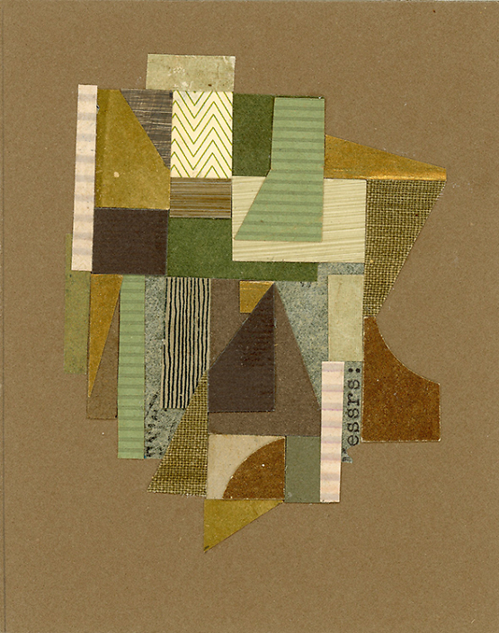 Andy Burgess - Correspondence (SOLD), 2023, vintage ephemera and painted paper collage, 4.5 by 3.5 inches