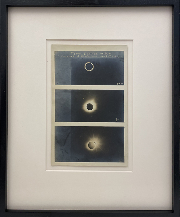 Unknown Artist - Total Eclipse of Sun Photographed at Chester Conn Jan 24th 1925, 1925, vintage vernacular photograph, 6.25 by 4 inches unframed / 11.5 by 9.5 inches framed