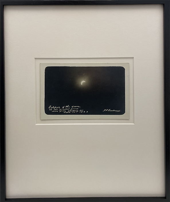 Unknown Artist - Eclipse of the sun at its greatest point seen from Victoria B.C. September 10th 1923, 1923, vintage vernacular photograph, 3.5 by 5.5 inches unframed / 12.5 by 10.5 inches framed