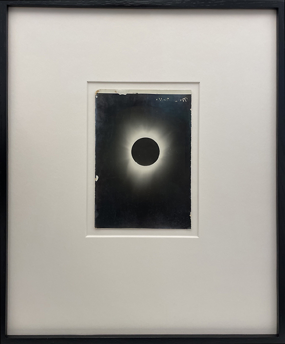 Unknown Artist - Eclipse June 8 1918, 2nd exposure 3s showing existence of corona (SOLD), 1918, vintage vernacular photograph, 5 by 3.5 inches unframed / 12.5 by 10.5 inches framed